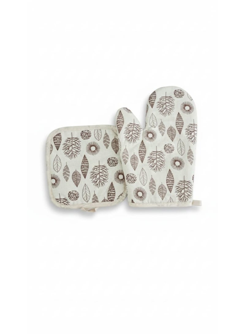 جوانتي وماسك فرن حراري كتان  قطعتين . - Image 2